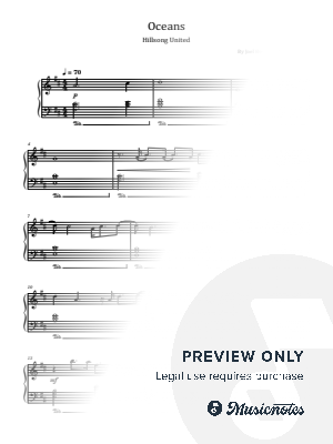 Oceans (where Feet May Fail), for Piano Solo