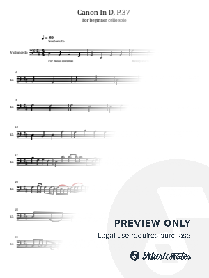 Canon in D, for Cello solo Beginner