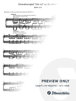 J.S.Bach/Busoni, Ich ruf zu dir, Herr Jesu Christ, BWV 639 (BV B 27), for Piano Solo Original