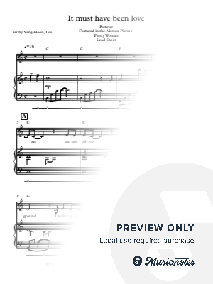 It Must Have Been Love by SangHoon Lee - Sheet Music