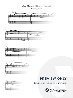 Grieg, Au Matin (Morning Mood), for Easy Piano