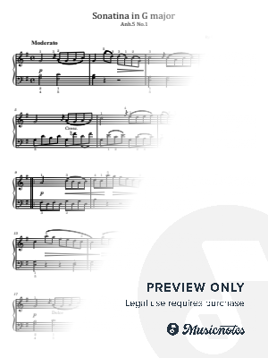 Beethoven, Sonatina in G major, Anh.5 No.1, Original With Fingering