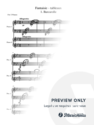 Rachmaninoff, Suite No.1 Op.5 in G Minor 1. Barcarolle ("Fantaisie-tableaux") Original for 2 Pianos 4 hands