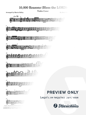 10,000 Reasons (Bless the Lord) - Intermediate Violin Cover in G major by Marini Kelley - Sheet Music