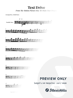 Test Drive - From How to Train Your Dragon | DOUBLE BASS SOLO (Intermediate) by Glauco Fernandes - Sheet Music