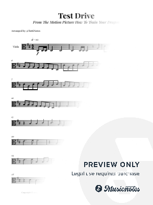 Test Drive - From How to Train Your Dragon | VIOLA SOLO (Intermediate) by Glauco Fernandes - Sheet Music