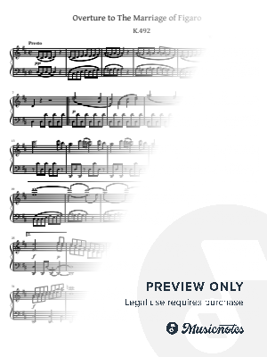 Mozart, Overture to The Marriage of Figaro, K.492, for Piano Solo