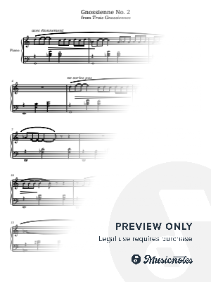 Erik Satie, Gnossiennes No.2, for Piano Solo Original