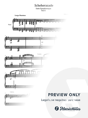 Nikolai Rimsk, Korsakov, Op.35 Scheherazade Suite Symphonique Part I, for Piano Solo Original by hotson - Sheet Music