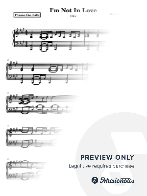 I'm Not in Love by Piano Go Life  - Sheet Music