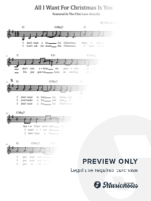 All I Want For Christmas Is You, (Lead Sheet With Chord&Lyrics), Justin Bieber, Mariah Carey