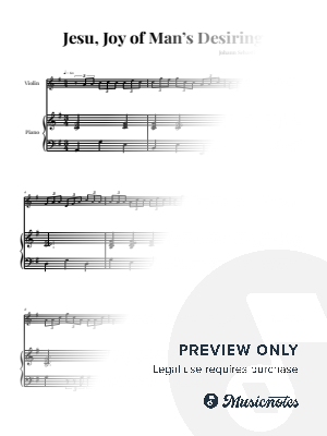 Jesu, Joy of Man's Desiring - Bach | VIOLIN & PIANO by Glauco Fernandes - Sheet Music