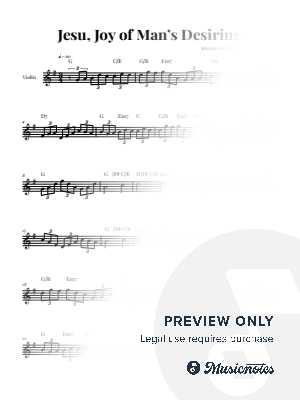 Jesu, Joy of Man's Desiring - Bach | VIOLIN SOLO (with Chords) by Glauco Fernandes - Sheet Music