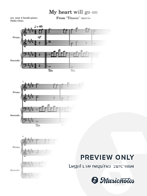 My Heart Will Go On for 4 hands piano