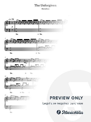 The Unforgiven, Metallica, for Piano Solo