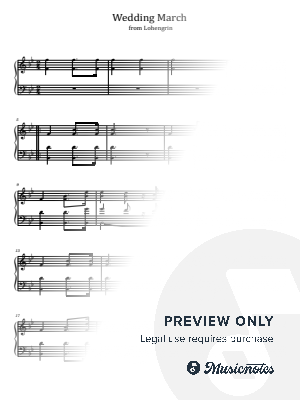 Wagner, Wedding March (Bridal chorus), from Lohengrin, for Easy Piano