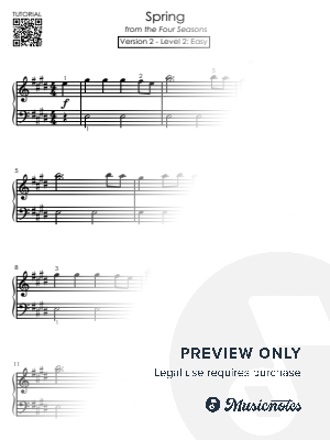 Vivaldi - Spring - Level 2 - EASY Piano Tutorial for Beginners | Simplified Sheet Music