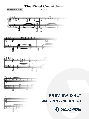 The Final Countdown by Piano Go Life  - Sheet Music