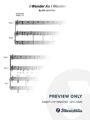 I Wonder As I Wander (2-part choir)