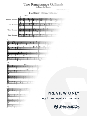Two Renaissance Galliards for Recorder Quartet