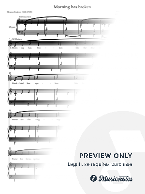 Morning has broken (Traditional Irish Melody arr Mark Keane) SATB and Descant by Dr Mark Keane - Sheet Music
