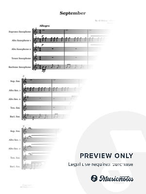 September by Earth, Wind and Fire - Saxophone quintet (SAATB)