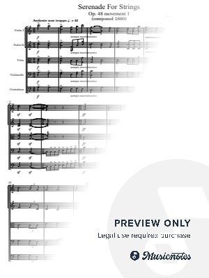 Tchaikovsky, Serenade for String Orchestra, Op.48 (1880), Original Mvt 1. Andante non troppo