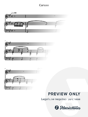 Caruso, Andrea Bocelli, for Piano and Vocal With Lyrics by hotson - Sheet Music