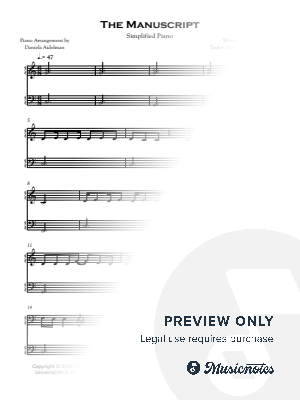The Manuscript [simplified] by Piano Tutorials for Beginners - Sheet Music