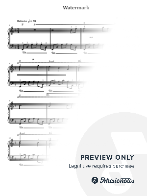 Watermark, Enya, for Easy Piano With Chords and Fingering by hotson - Sheet Music