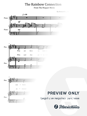 Rainbow Connection "The Muppets" OST, for Easy Piano & Vocal With Lyrics