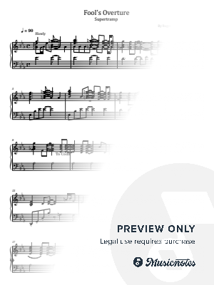 Fool's Overture, Supertramp, for Piano and Vocal With Lyrics