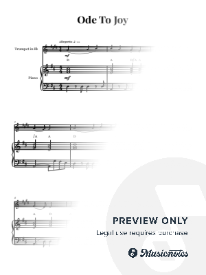 Ode to Joy (Beethoven's 9th Symphony Theme) | TRUMPET & PIANO (with Chords) by Glauco Fernandes - Sheet Music