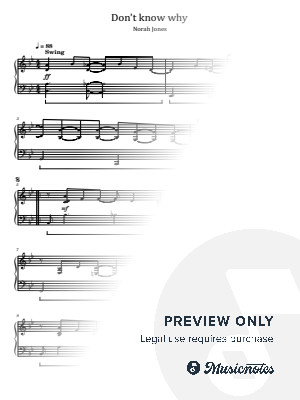 Don't know why, Norah Jones, for Piano Solo