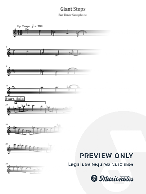 Giant Steps, John Coltrane, for Tenor Saxophone Solo by hotson - Sheet Music
