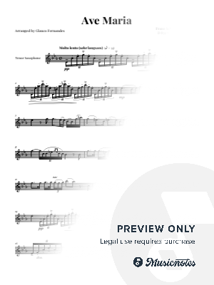 Ave Maria - Schubert | TENOR SAX SOLO by Glauco Fernandes - Sheet Music