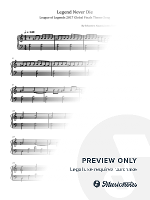 Legends Never Die, Against the current, League of Legends, for Piano Solo by hotson - Sheet Music