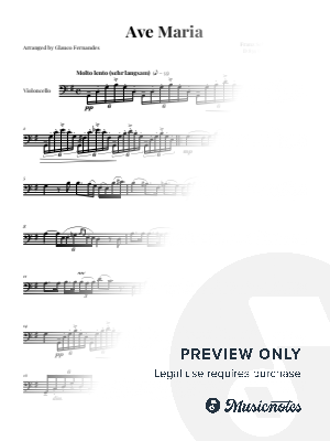 Ave Maria - Schubert | CELLO SOLO by Glauco Fernandes - Sheet Music