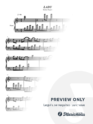 Lady, Lionel Richie, for Piano Solo