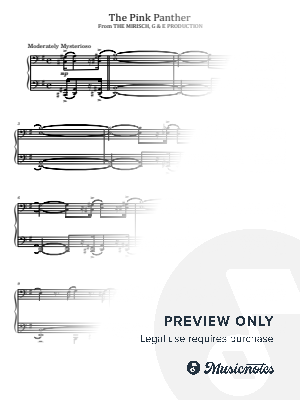 The Pink Panther, for Piano Solo, Henry Mancini