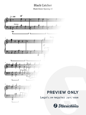 Black Catcher, Black Clover Op 10, for Piano Solo