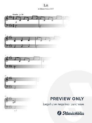 Lit, A Silent Voice OST, for Piano Solo by hotson - Sheet Music
