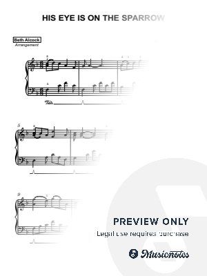 His Eye Is On The Sparrow - hymn | piano