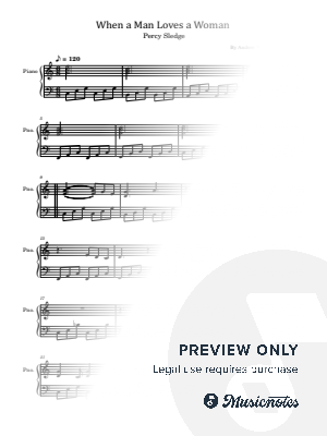 When a Man Loves a Woman, Percy Sledge, for Easy Piano by hotson - Sheet Music