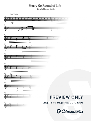 Merry-go-round Of Life, Howl's Moving Castle, for Violin Solo