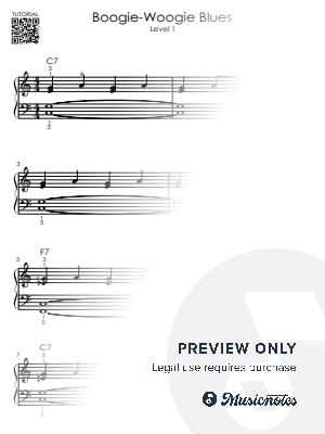 Boogie-Woogie Blues for Beginners - Easy Piano Tutorial for Kids - Sheet Music - Level 1