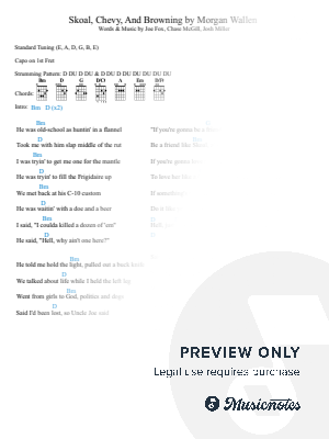 Skoal, Chevy, and Browning by Learn Guitar Favorites - Sheet Music