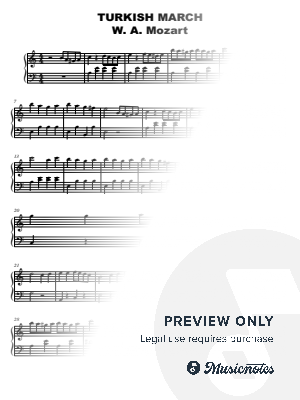 Rondo Alla Turca (Turkish March) by Mozart | Short Easy Piano for Beginner by SoundBridge - Sheet Music