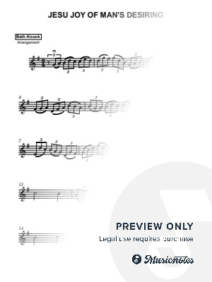 Jesu Joy of Man's Desiring (Bach) - violin by Beth Alcock – Violin & Piano Arrangements - Sheet Music
