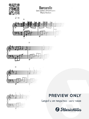 Barcarolle, Les Contes d’Hoffmann, Jacques Offenbach (Easy Piano)